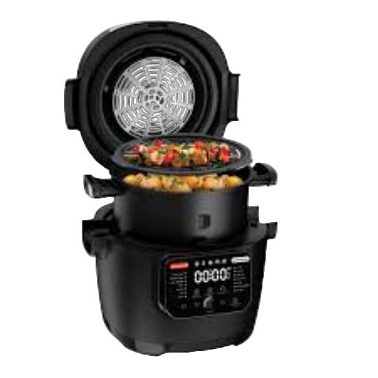 Tefal Multi Cooker & Air Fryer, Auto Stirring Tech, 14 Programmers, 6Lit, 1334Watts, Black Tefal Multi Cooker & Air Fryer, Auto Stirring Tech, 14 Programmers, 6Lit, 1334Watts, Black
