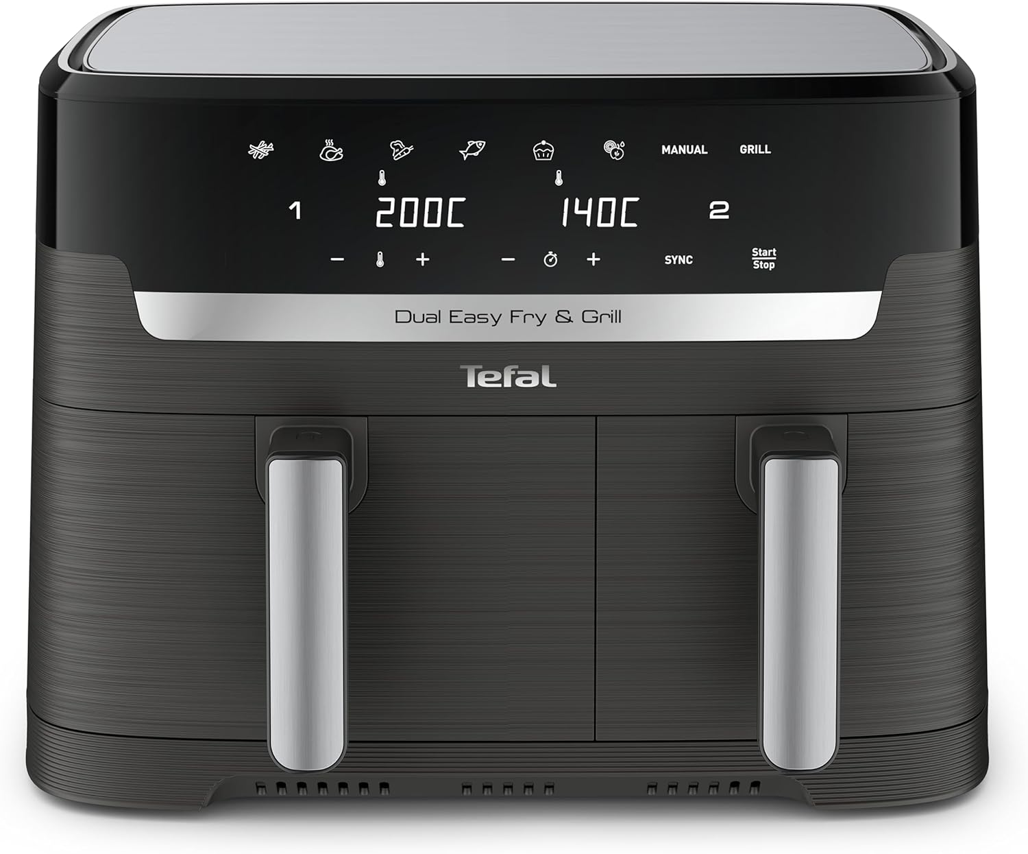 Tefal Easy Fry & Grill Dual XXL, Double Drawer, 8.3Lit, 2700Watts, Stainless Steel
