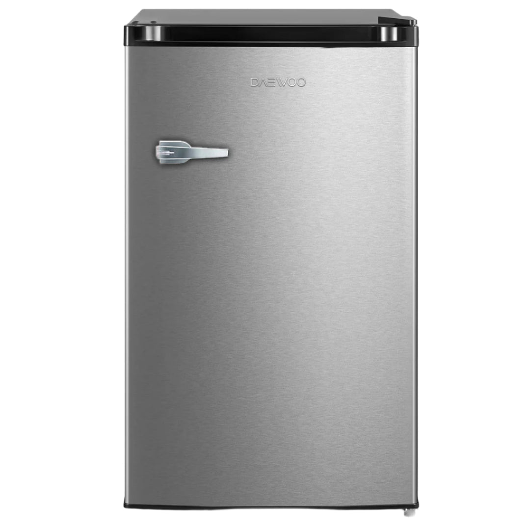 Daewoo Refrigerator Single Door A+, 85Lit, Metal Handle, Stainless Steel