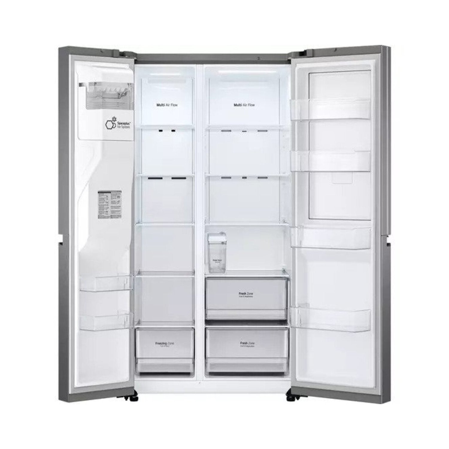 Daewoo Refrigerator 538 Lit side by side, Inverter compressor, Digital, Stainless Steel