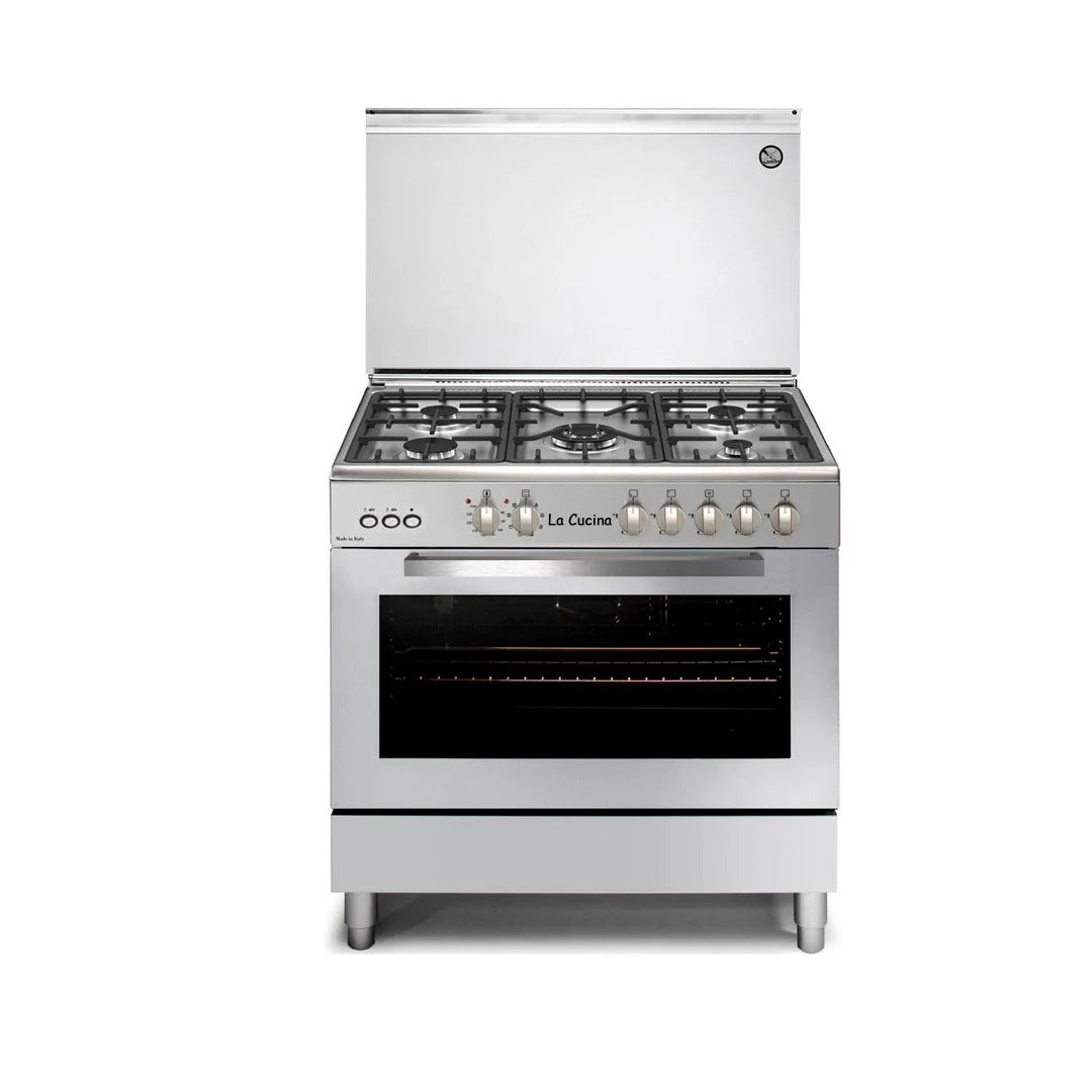 LA-6090FSGM\L/LaCucina Gas Cookers 90x60 cm / Full Safety & Cast Iron / Stainless/ Made in Italy 90x