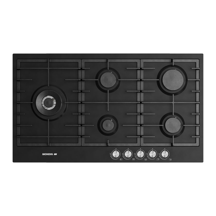 Mondin Built in Hob with Safety, 90Cm, Cast Iron, Black