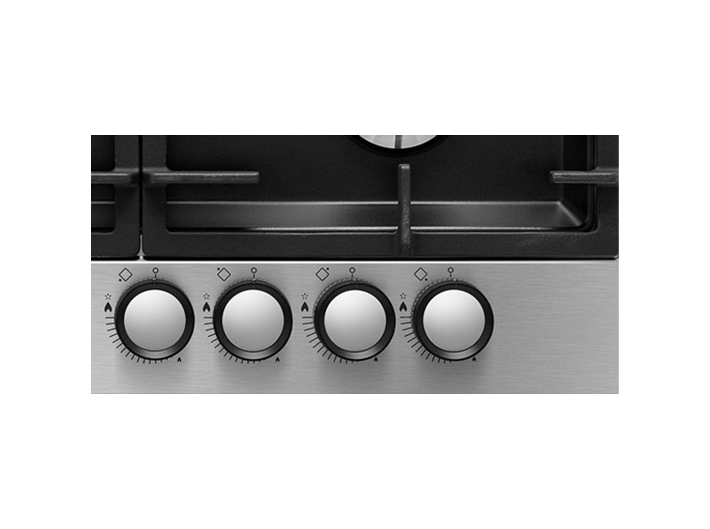 Mondin Built in Hob Gas with Safety, 60Cm, Cast Iron, Stainless Steel / Black Mondin Built in Hob Gas with Safety, 60Cm, Cast Iron, Stainless Steel / Black