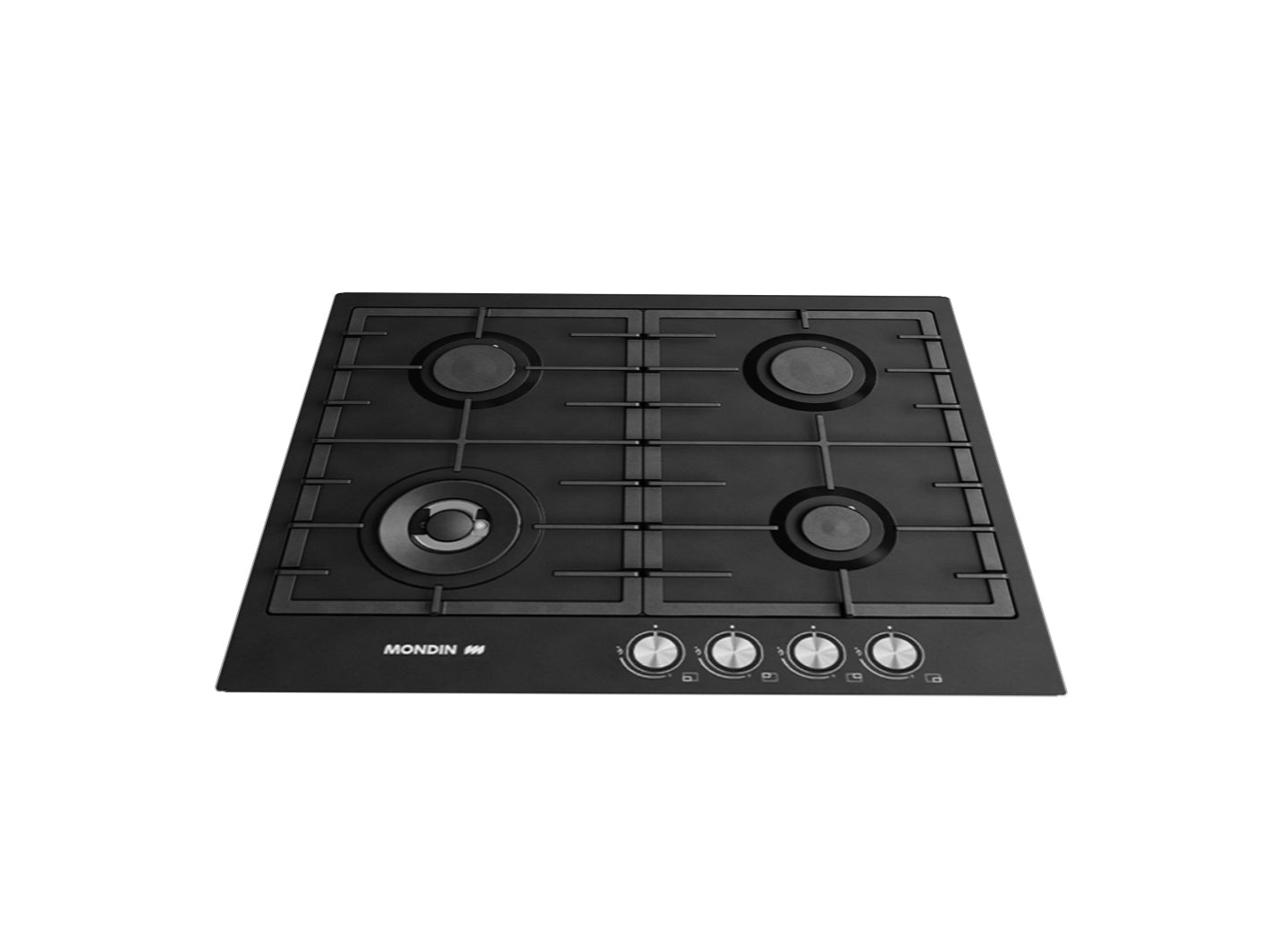 Mondin Built in Hob Gas with Safety, 60Cm, Cast Iron, Black Mondin Built in Hob Gas with Safety, 60Cm, Cast Iron, Black