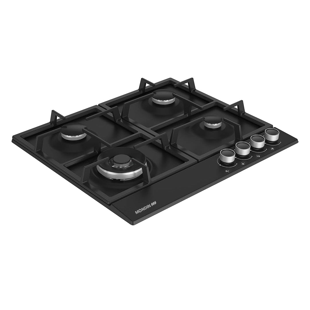 Mondin Built in Hob Gas with Safety, 60Cm, Cast Iron, Black Mondin Built in Hob Gas with Safety, 60Cm, Cast Iron, Black