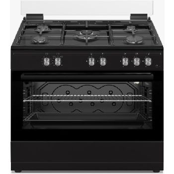 Master Gas Cookers, 5 Burners, 90x60Cm, Silver Top Black