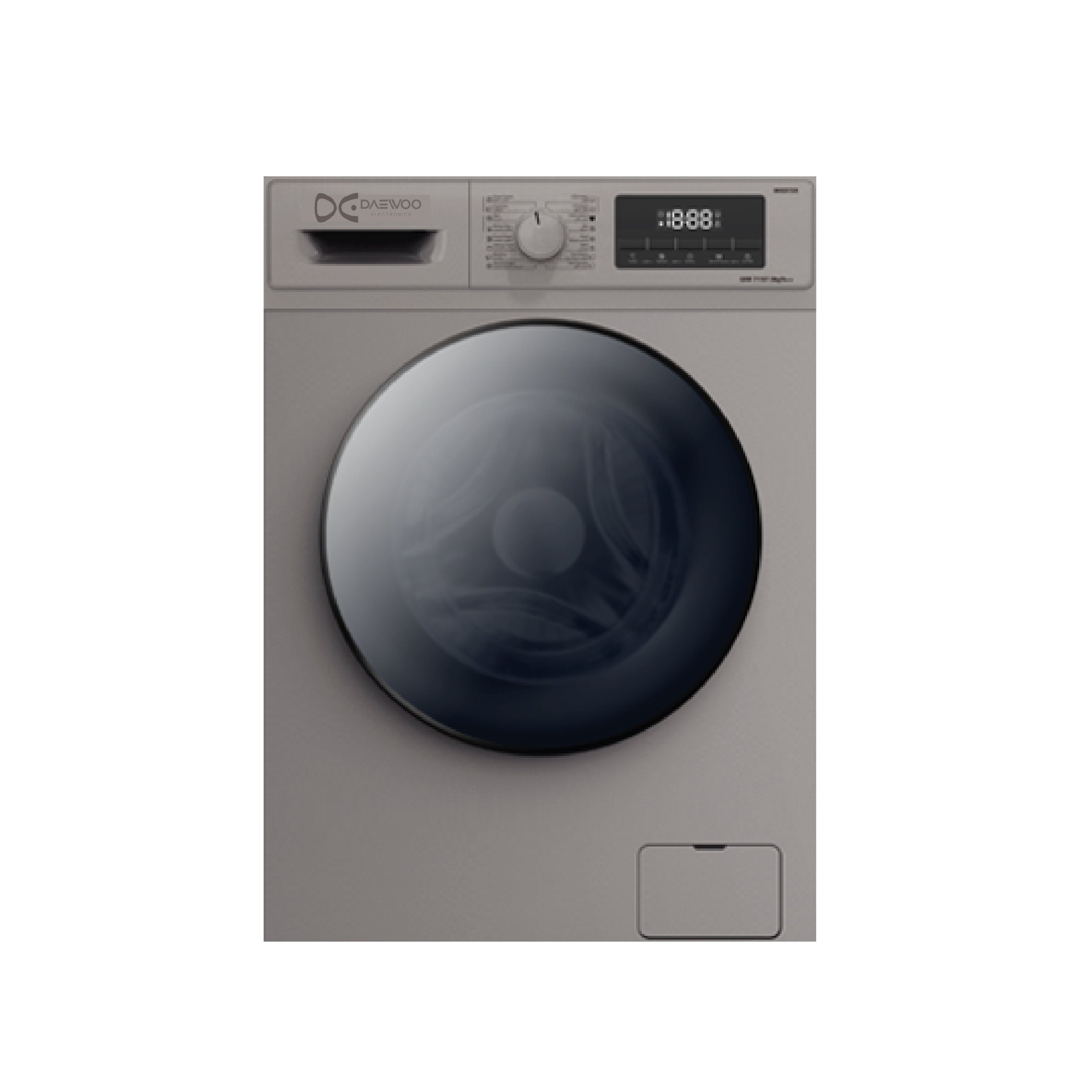 Daewoo Washing Machine Front Load, 1200RPM, 8KG, Silver