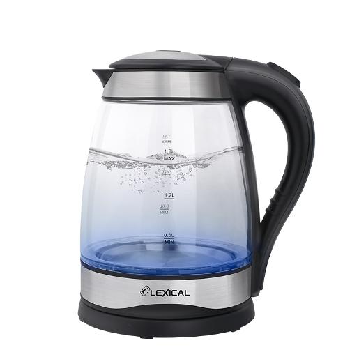 LEK-1406/LEXICAL Electric Kettle Glass 1.8 L.   2200W LEXICAL / COFFEE MAKERS