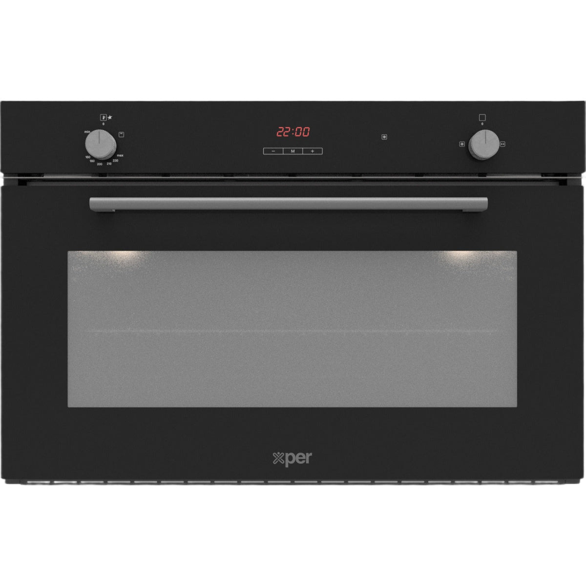 X-PER Built in Gas Oven, Digital Double Fan, 90Cm, Black