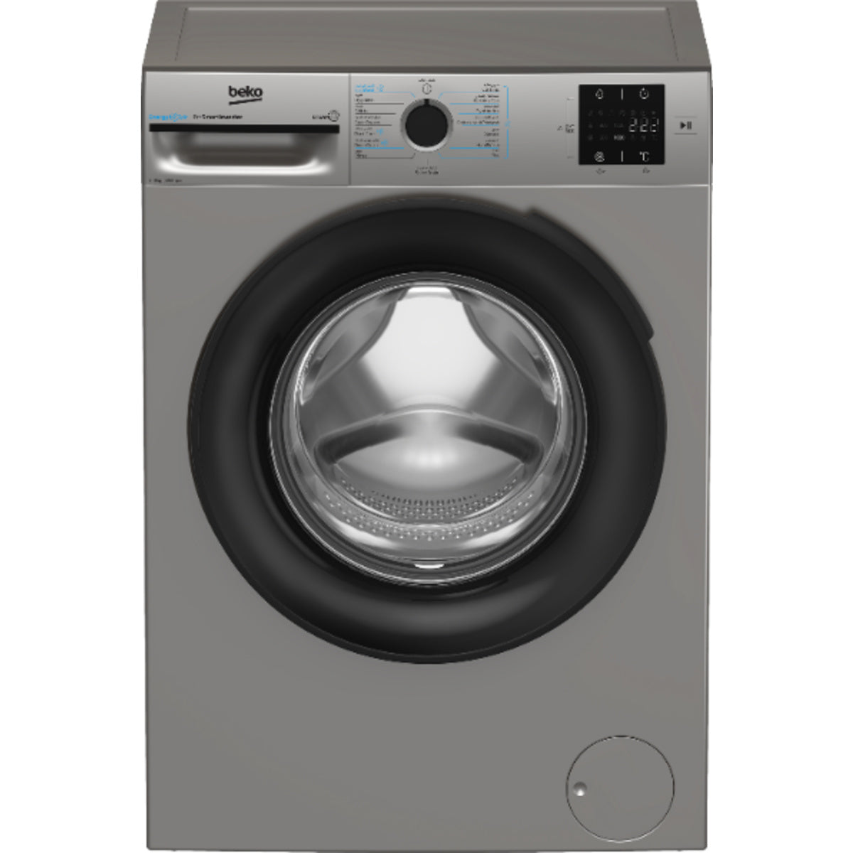 Beko Front Load Washing Machine A+++ 8KG 1200RPM Grey — BM3WFU38200BS