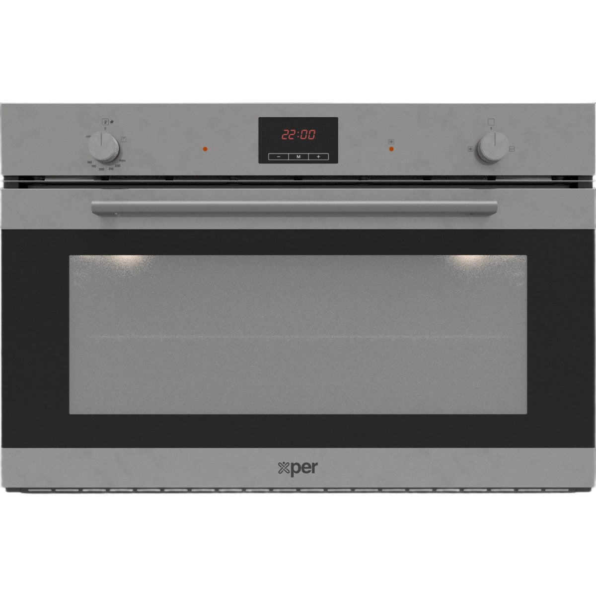 X-PER Built in Gas Oven, Digital Double Fan, 90Cm, Inox