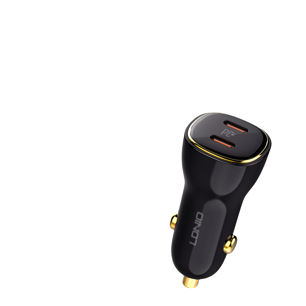 Ldnio Fast Car Charger, 60Watts, High Power Dual PD30W, Black