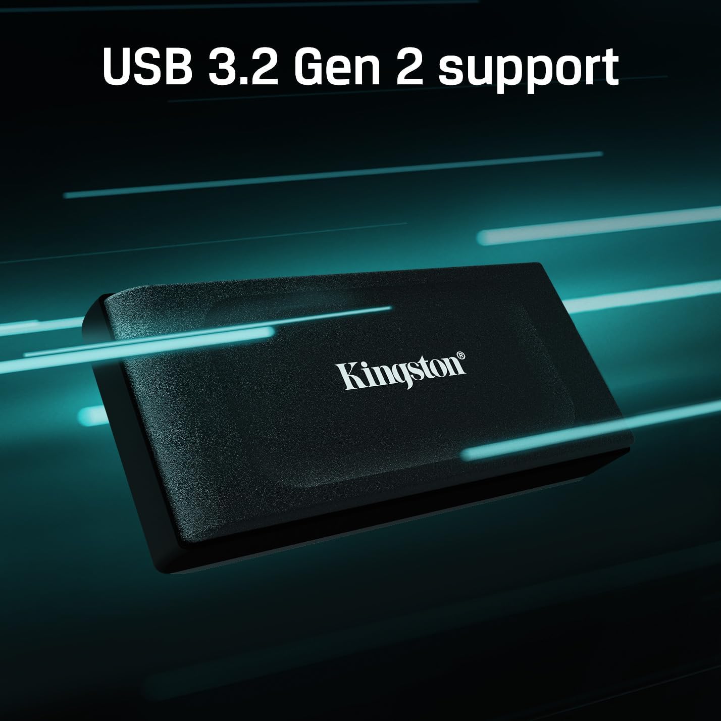 محرك أقراص الحالة الصلبة الخارجي Kingston Xs1000 بسعة 2 تيرابايت ومنفذ USB 3.2 من الجيل الثاني