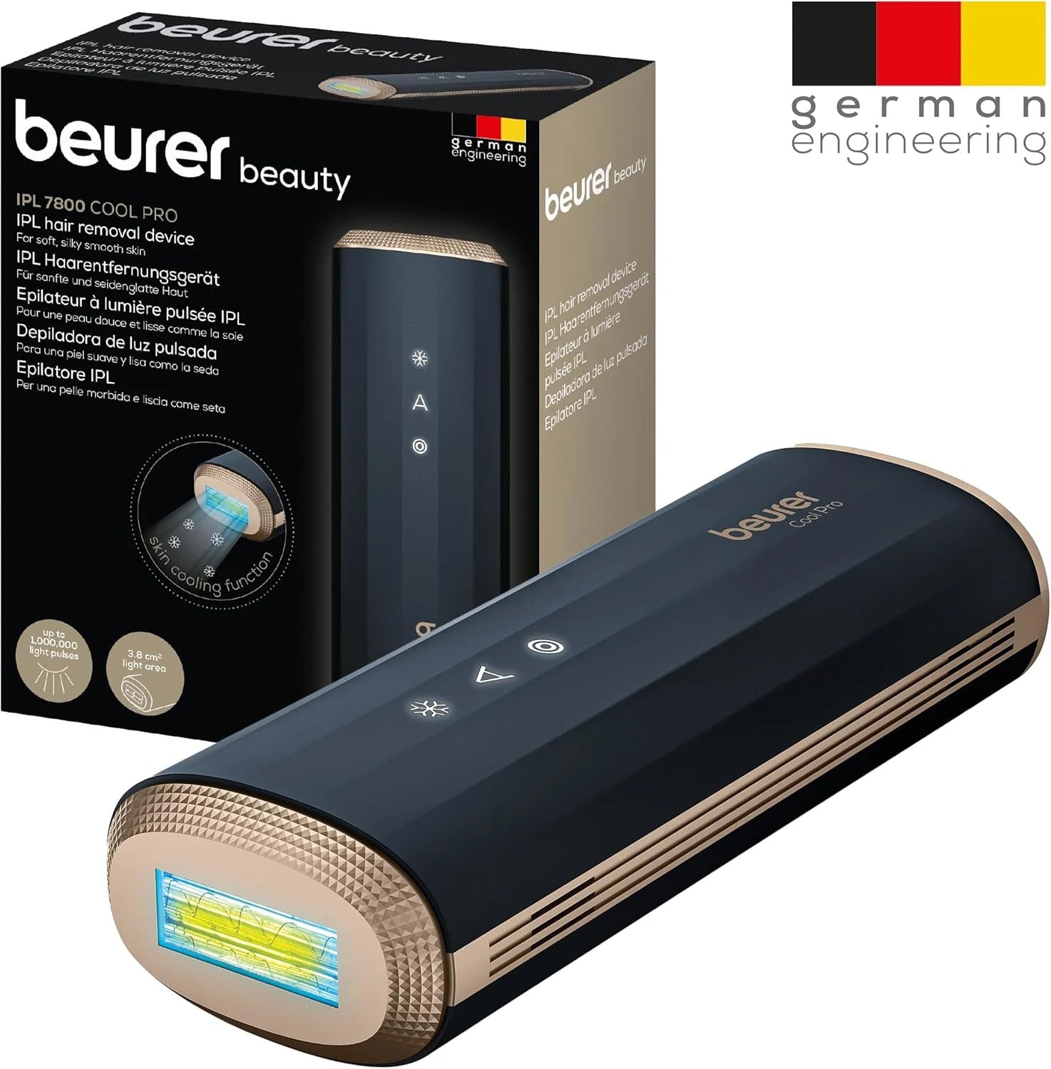 Beurer Long Lasting Hair Removal, 100000 Light Pulses, 5Levels Targeting an Area, Black