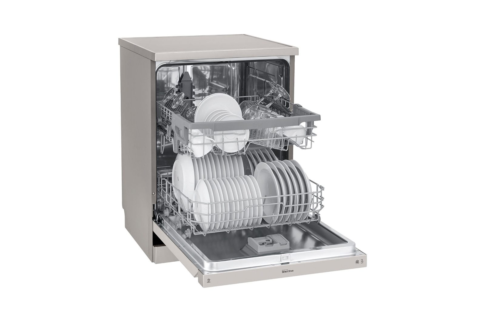 LG Free Stand Dishwasher A++, 14Sets, 9programs, Quad Washer, Platinum Silver