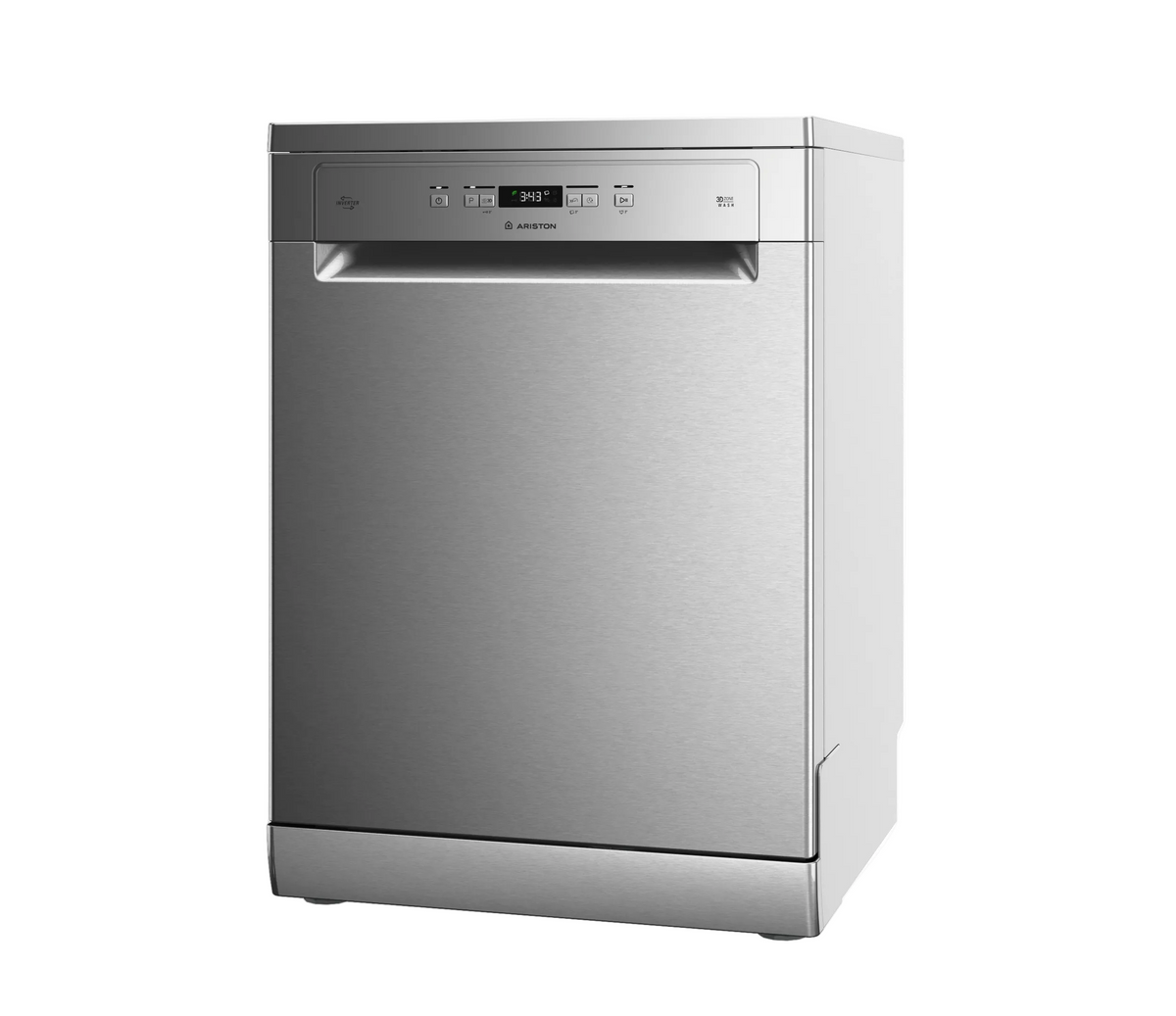 Ariston Free Stand Dishwasher A++, 5Sprayers, 7Programs, 14Sets, Inox
