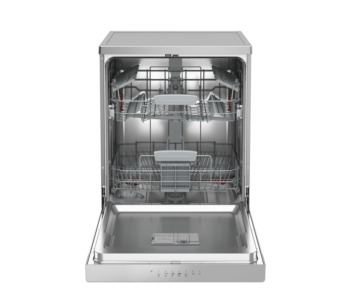 Ariston Free Stand Dishwasher A++, 5Sprayers, 7Programs, 14Sets, Inox