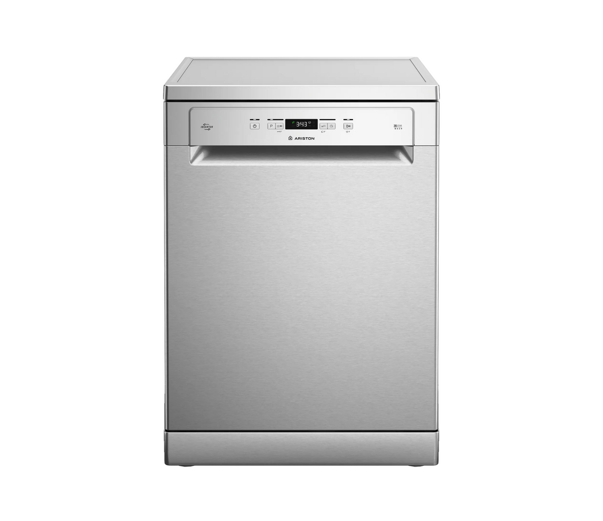 Ariston Free Stand Dishwasher A++, 5Sprayers, 7Programs, 14Sets, Inox