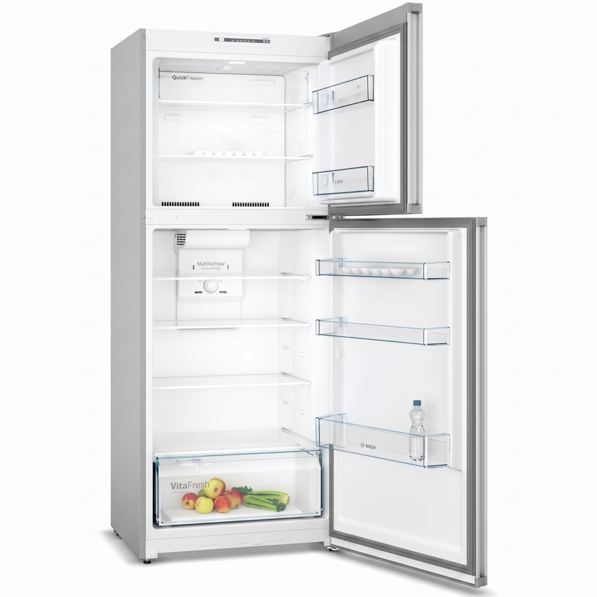 Bosch Top Mount Freezer Fridge A+, 70Cm * 178Cm, Serie 2, 328Lit, Inox Metallic