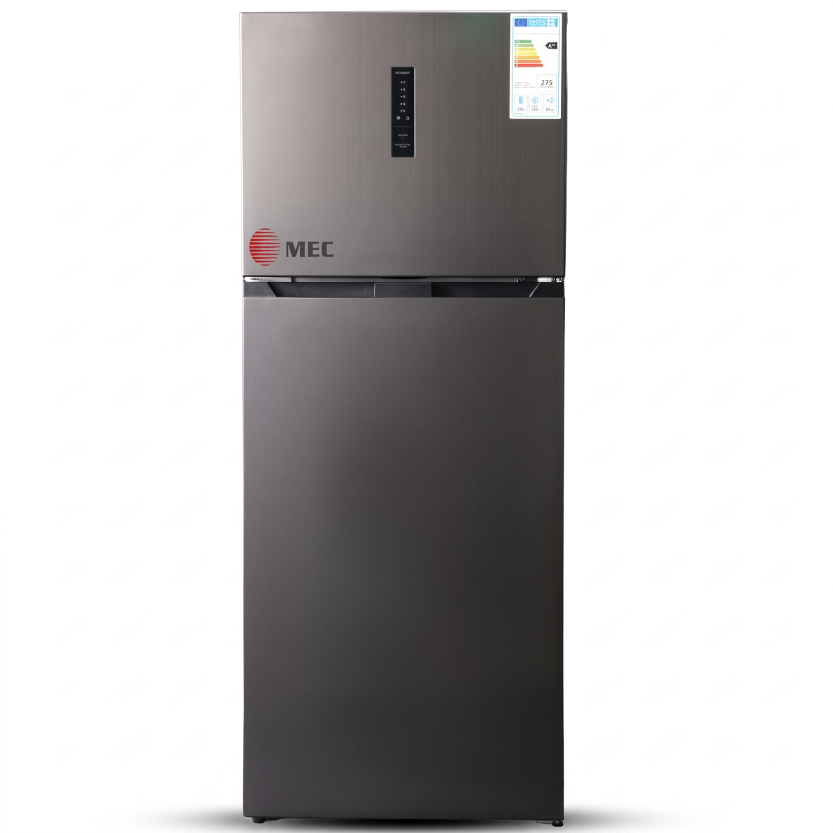 MEC Top Mount Refrigerator A++, No frost, Inverter, Display, 448Lit, Dark Inox