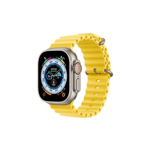 A / Apple Watch Ultra GPS + Cellular, 49mm Titanium Case with Yellow Ocean Band