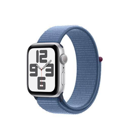 A /Apple Watch SE GPS 40mm Silver Aluminium Case with Winter Blue Sport Loop