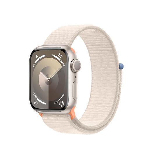 A /Apple Watch Series 9 GPS 41mm Starlight Aluminium Case with Starlight Sport Loop