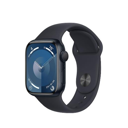 A /Apple Watch Series 9 GPS 41mm Midnight Aluminium Case with Midnight Sport Band - S/M