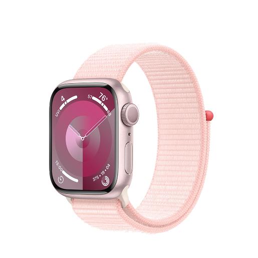 A /Apple Watch Series 9 GPS 41mm Pink Aluminium Case with Light Pink Sport Loop