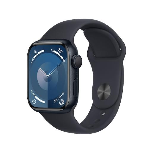 A /Apple Watch Series 9 GPS 45mm Midnight Aluminium Case with Midnight Sport Band - S/M
