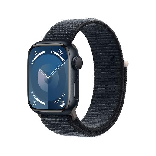 A /Apple Watch Series 9 GPS 45mm Midnight Aluminium Case with Midnight Sport Loop