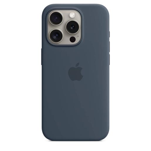 A /iPhone 15 Pro Silicone Case with MagSafe  Storm Blue