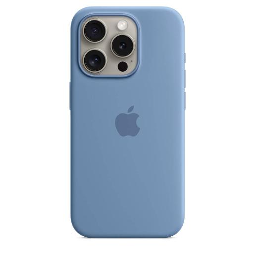 A /iPhone 15 Pro Silicone Case with MagSafe  Winter Blue