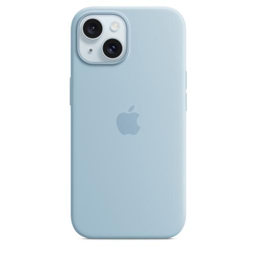 A /Apple iPhone 15 Silicone Case  MagSafe  Light Blue