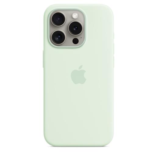 A /Apple iPhone 15 Pro Silicone Case  MagSafe  Soft Mint