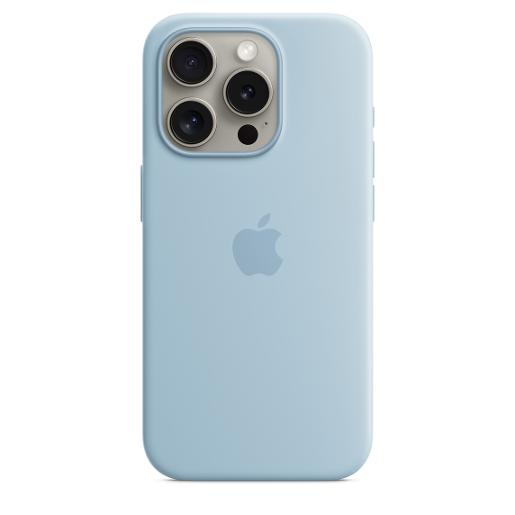 A /Apple iPhone 15 Pro Silicone Case  MagSafe  Light Blue