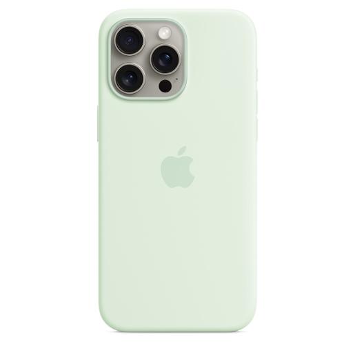 A /Apple iPhone 15 Pro Max Silicone Case  MagSafe  Soft Mint