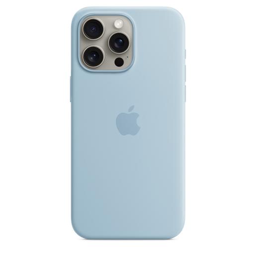 A /Apple iPhone 15 Pro Max Silicone Case  MagSafe  Light Blue