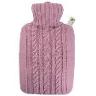 HUGO FROSCH HOT WATER BOTTLE CLASSIC KNITTED COVER 1.8LTR PASTEL PINK 0562