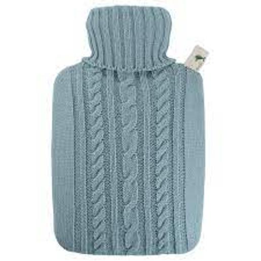 HUGO FROSCH HOT WATER BOTTLE CLASSIC KNITTED COVER PASTEL 1.8LTR BLUE 0561