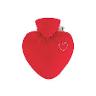 HUGO FROSCH HOT WATER BOTTLE HEART VELOUR COVER 1LTR RED HEART 0206