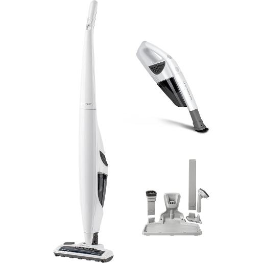 Severin cordless vacuum, 2-in-1 hand and handle vacuum cleaner, White , Long runtime of 35 mi