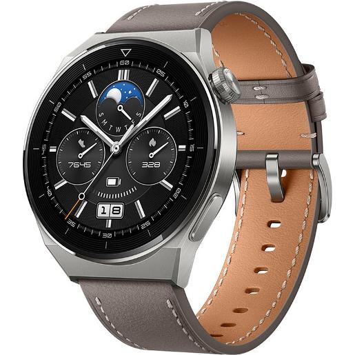 Huawei Wearable Watch GT 3 Pro 46MM Grey Light Titanium Case Grey
