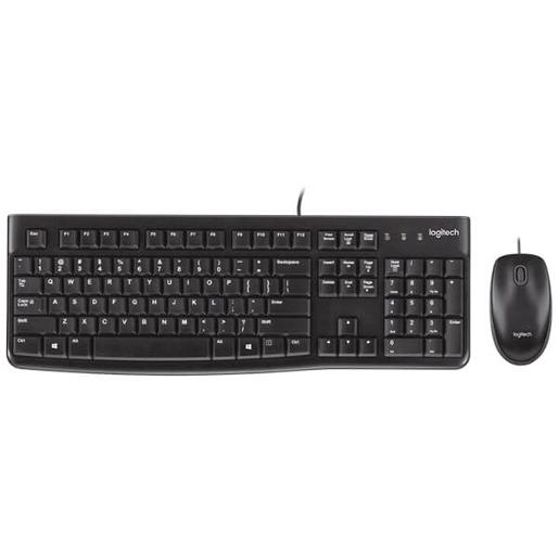 Logitech  Keyboard and Mouse Combo Wired - MK120| Spill-resistant design 4 Adjustable keyboard height