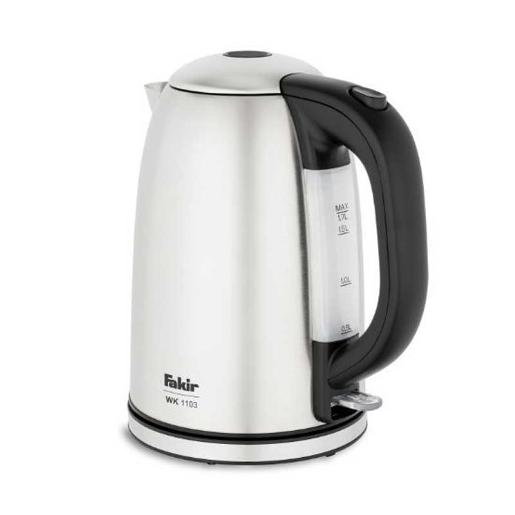 Fakir Water Kettle stainless steel, 1.7 ltr, 2200 W, auto shut-off overheating dry-running