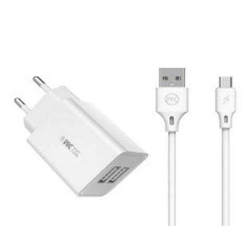 WK Dual USB Charger For Type-c ,Charger , USB Phone Charger , Mobile Phone Charger , Smart P