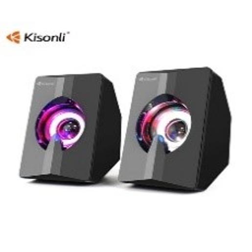 Kisonli USB MINI Speaker Gaming WITH LED LIGHT ,1.TWO sound channel desktop speaker, Speaker