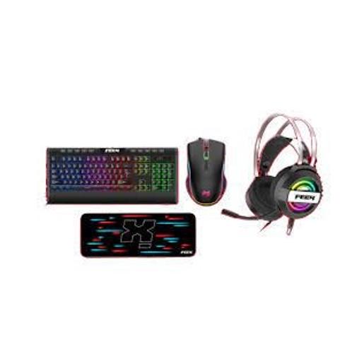 FEEX combo 4 in 1 Gaming Mouse Keyboard Headset Mouse pad gamer kit with nice rgb effects