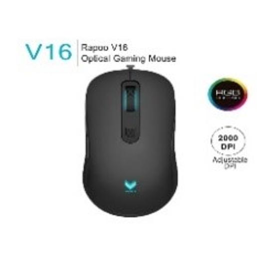 Rapoo Vpro V16 Optical Wired Gaming Mouse | Color: Black | Type Of Accessories: MOUSE| Add. Info