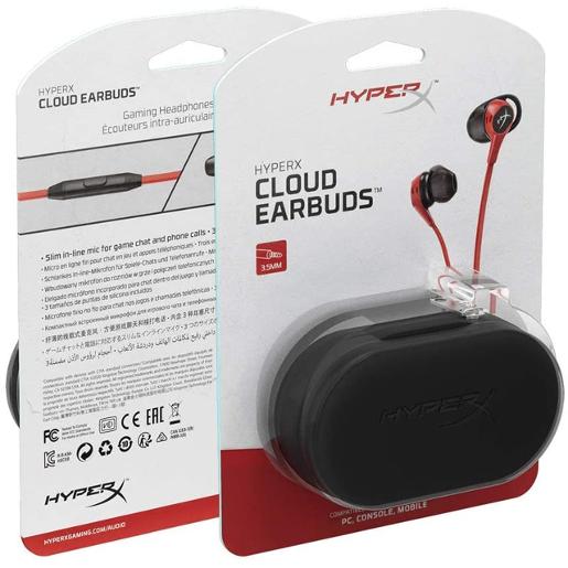 HYPERX Cloud Earbuds Gaming Headphones with Mic for Nintendo Switch and Mobile Gaming